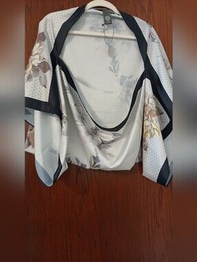 Silky Floral Kimono Shrug Wrap